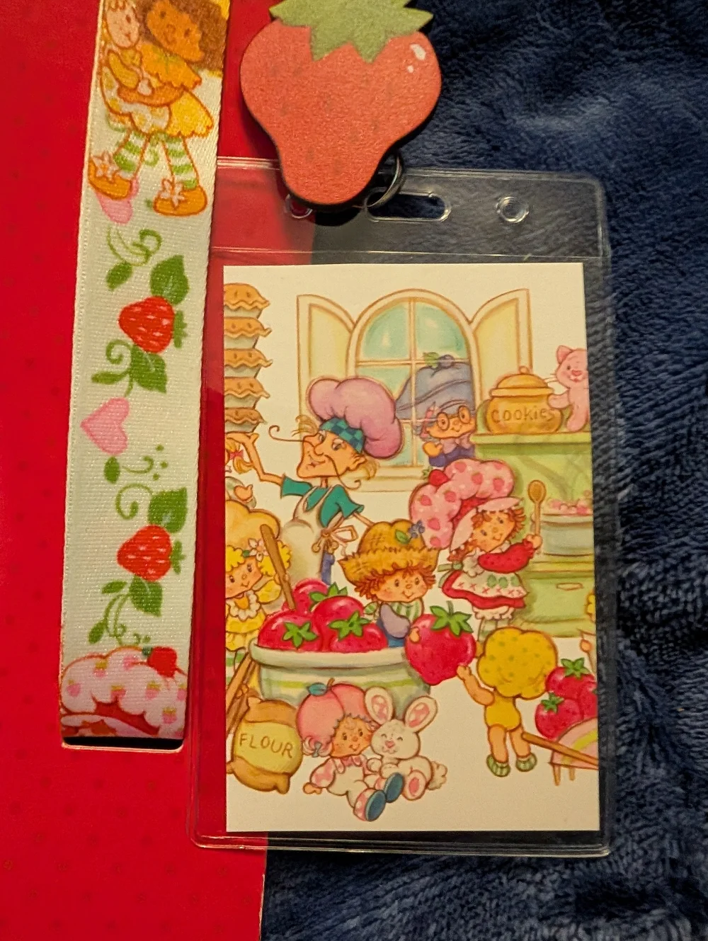Pink Strawberry Shortcake Lanyard with Charm